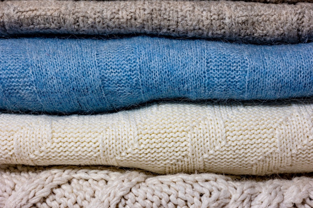 Knitting pattern on fabric