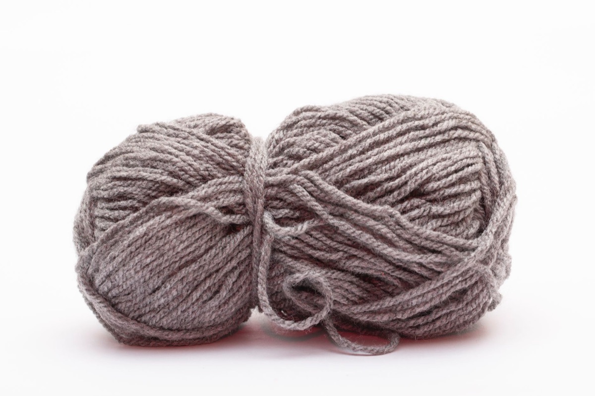 Knitting project with finished items