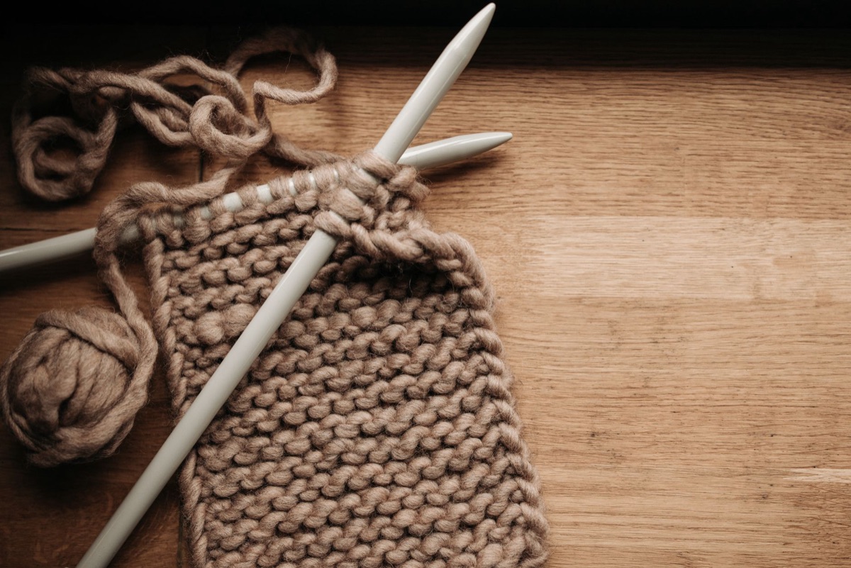 Knitting pattern on fabric