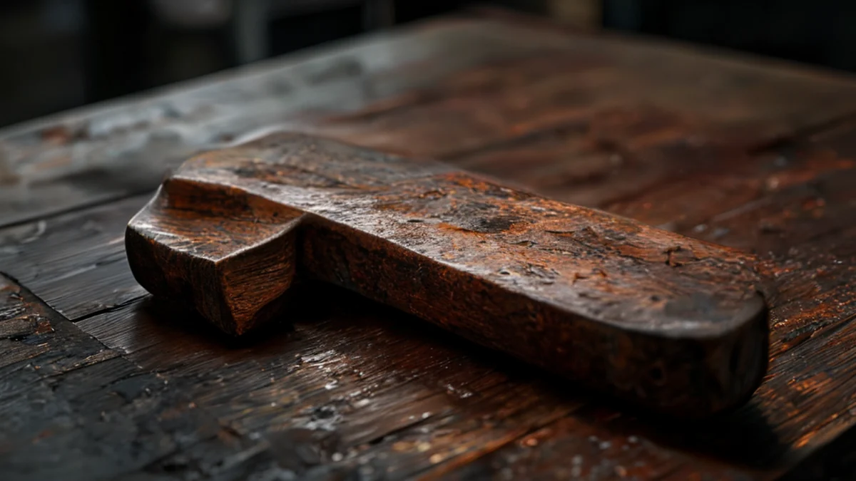Serra a mano con denti, utilizzata per tagliare il legno.