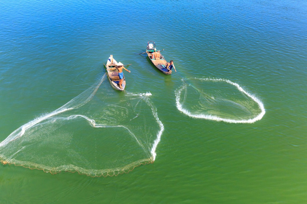 fishing boat and net