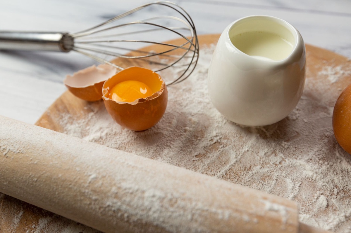 baking ingredients on kitchen counter