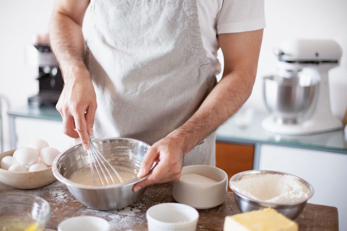 Baking ingredients in kitchen